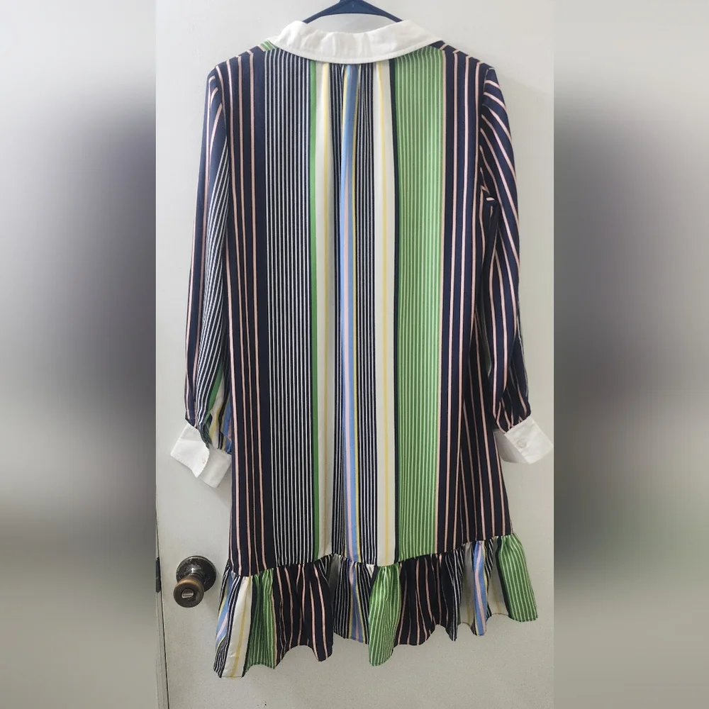 Tory Burch Navy‎ and Cream Dress,size 2, Silk.